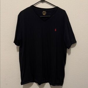Polo by Ralph Lauren Men's Black Tee with Red Logo